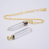 Irregular Clear Quartz Pillar Pendant Healing Necklace