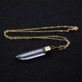 Irregular Clear Quartz Pillar Pendant Healing Necklace