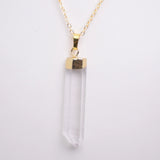Irregular Clear Quartz Pillar Pendant Healing Necklace