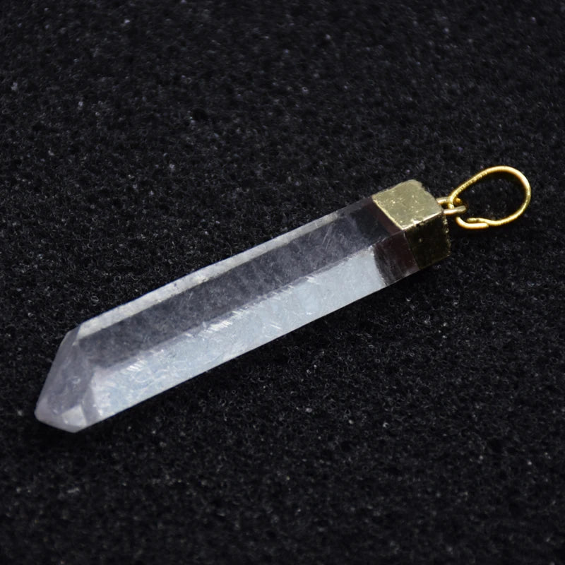 Irregular Clear Quartz Pillar Pendant Healing Necklace