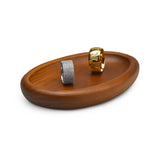 Irregular Round Jewelry Plate Japanese Retro Solid Wood Display Stand