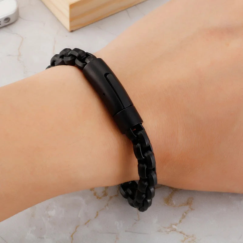 Men's Titanium Steel Bracelet Retro Box Chain Motorcycle Chain Bracelet