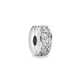 Sterling Silver Pave Bead Charms for Bracelet