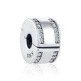 Sterling Silver Pave Bead Charms for Bracelet