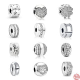 Sterling Silver Pave Bead Charms for Bracelet