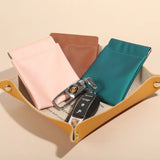 Leather Purse Jewelry Bag Spring Mouth Automatic Closing