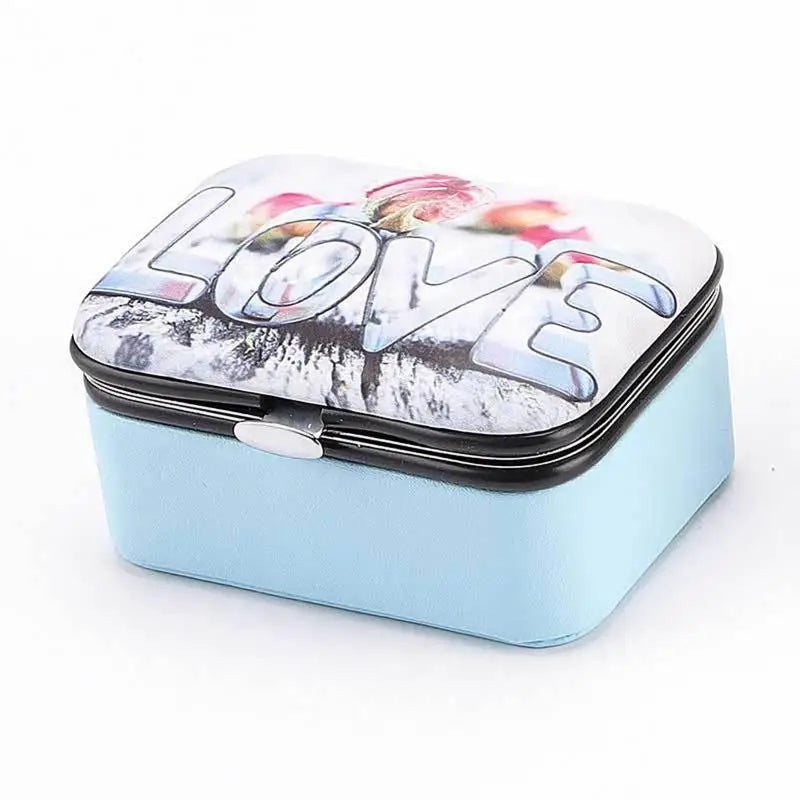 Mini PU Leather Jewelry Box Earring Ring Necklace Case Gift