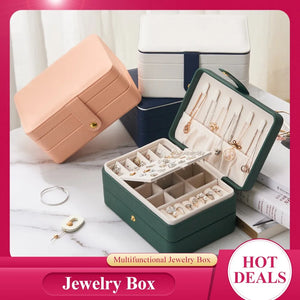 Travel Jewelry Box PU Leather Organizer Necklace Earrings Holder