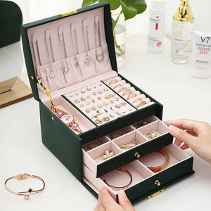 Large Capacity Jewelry Box for Necklace, Ring, and Earrings