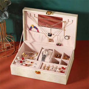 Jewelry Box With Mirror Earrings Necklace Holder