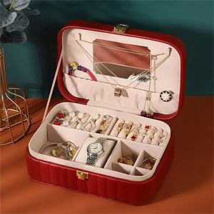 Jewelry Box With Mirror Earrings Necklace Holder
