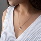 Butterfly Necklace Engraving 1 Letter Silver Stainless Steel Birthstone Charm