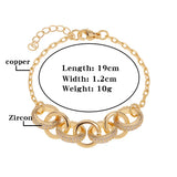 Copper Zircon Geometry Bracelet Women's Personalized Jewelry Gift