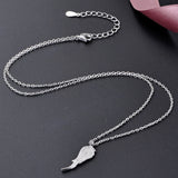 925 Silver Zircon Cuban Feather Pendant Necklace