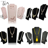 Velvet PU Jewelry Display Stand Necklace Earrings Storage