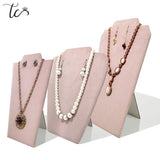 Velvet PU Jewelry Display Stand Necklace Earrings Storage