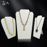 Velvet PU Jewelry Display Stand Necklace Earrings Storage