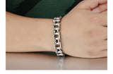 Men's Stainless Steel Biker Motorcycle Chain Punk Rock Bracelet 8.46 Inch