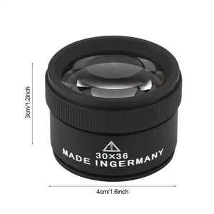 30x Jewelry Optical Magnifier Glasses Loupe Tool 40mm Measuring Glass Lens