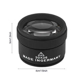 30x Jewelry Optical Magnifier Glasses Loupe Tool 40mm Measuring Glass Lens
