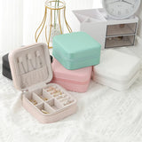 Portable Jewelry Box Leather Storage Travel Jewelry Case Boxes
