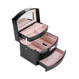 Travel Jewelry Case Organizer Box Zipper Leather Storage