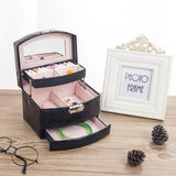 Travel Jewelry Case Organizer Box Zipper Leather Storage