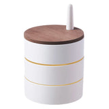 Wooden Rotating Jewelry Box Earrings Necklace Display Holder
