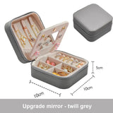 Jewelry Storage Box Earring Necklace Ring Display Mirror Case