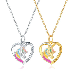 Unicorn Children's Necklace Pony Pendant Girl Jewelry Gift