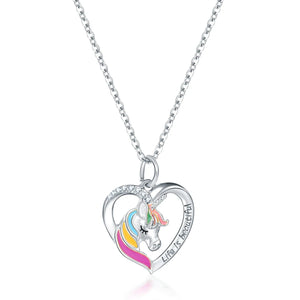 Unicorn Children's Necklace Pony Pendant Girl Jewelry Gift