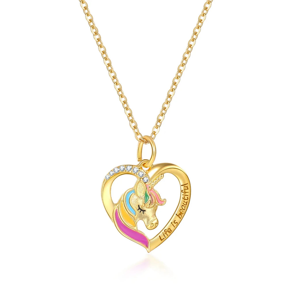 Unicorn Children's Necklace Pony Pendant Girl Jewelry Gift