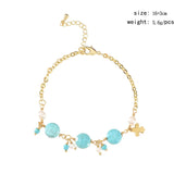 18k Plated Hand Twisted Pearl Stone Bracelet