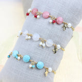 18k Plated Hand Twisted Pearl Stone Bracelet