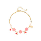 18k Plated Hand Twisted Pearl Stone Bracelet