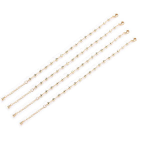18k Gold-plated Beaded Charm Bracelet with Freshwater Pearl