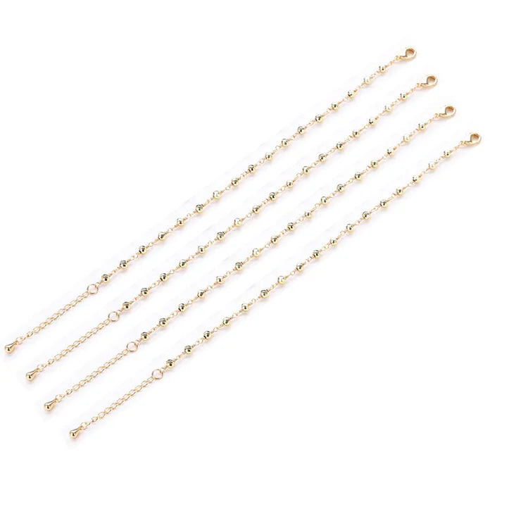 18k Gold-plated Beaded Charm Bracelet with Freshwater Pearl