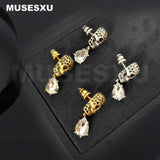 Zircon Water Drop Pendant Skull Earrings