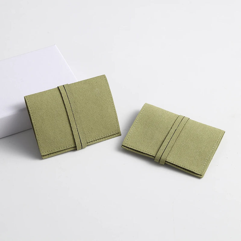 Microfiber Suede Jewelry Bag with Flap for Small Gifts