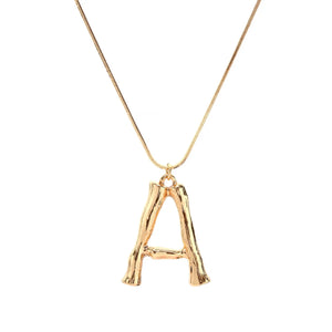 Women Capital Letter Necklace Long Sweater Chain Pendant Vintage Jewelry