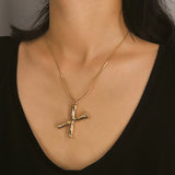 Women Capital Letter Necklace Long Sweater Chain Pendant Vintage Jewelry