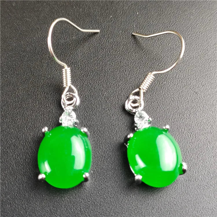 King Green Ma Laiyu Emerald Egg Earrings
