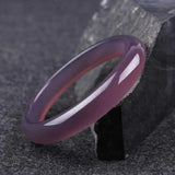 King Zi Thin Agate Chalcedony Bracelet in Violet