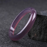 King Zi Thin Agate Chalcedony Bracelet in Violet