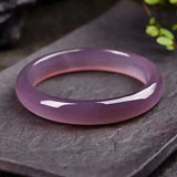 King Zi Thin Agate Chalcedony Bracelet in Violet