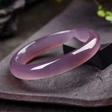 King Zi Thin Agate Chalcedony Bracelet in Violet