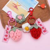 Fruit Keychain Simulation Strawberry Cherry Pear Key Ring Women Jewelry