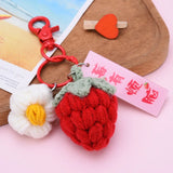 Fruit Keychain Simulation Strawberry Cherry Pear Key Ring Women Jewelry