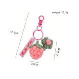 Fruit Keychain Simulation Strawberry Cherry Pear Key Ring Women Jewelry