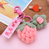 Fruit Keychain Simulation Strawberry Cherry Pear Key Ring Women Jewelry